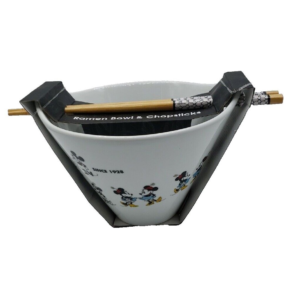 Disney Minnie Mouse Ramen Bowl with Chopsticks Set Brand NEW